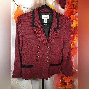 Perceptions by Irene B | Women’s Red/Black Tweed Blazer Jacket
